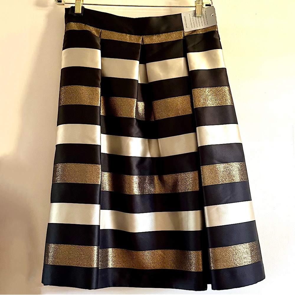 NEW Eliza J Metallic Stripe Skirt - Picture 7 of 7